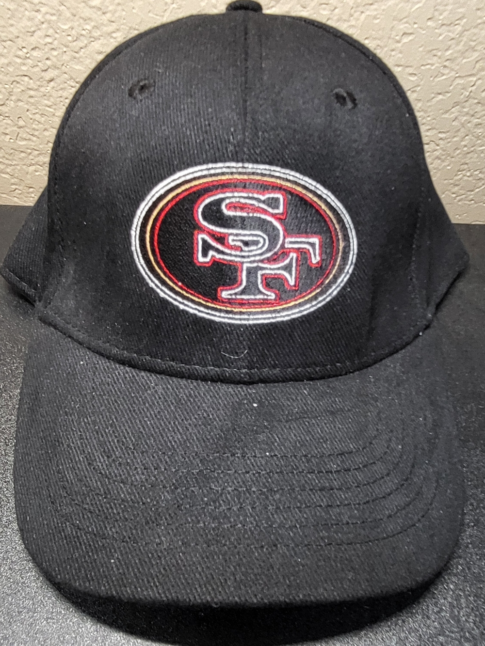 *NEW* NFL Team Apparel San Francisco 49ers Hat Black/Red/White Logo Adjustable